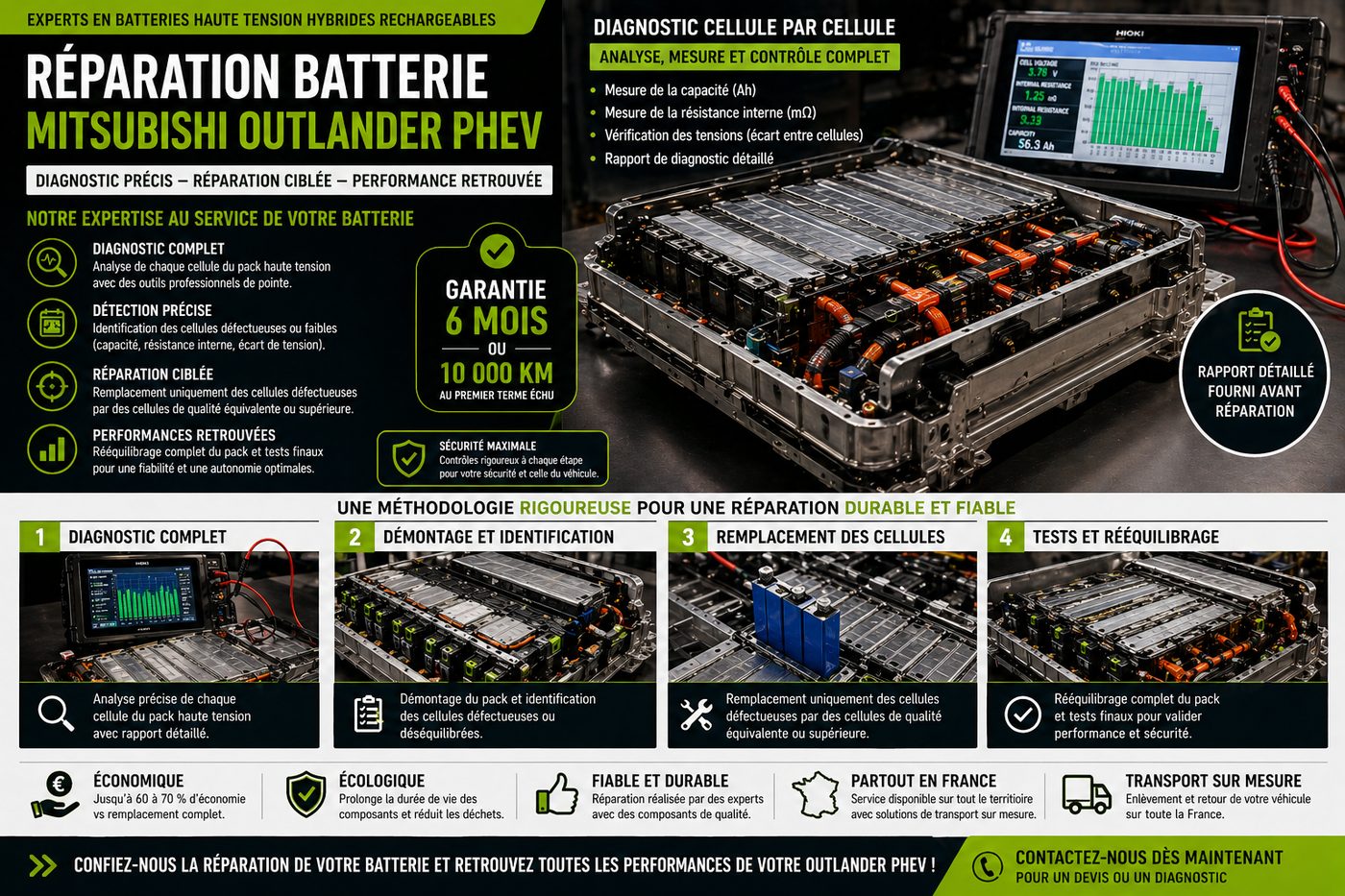 Diagnostic cellule par cellule Outlander PHEV