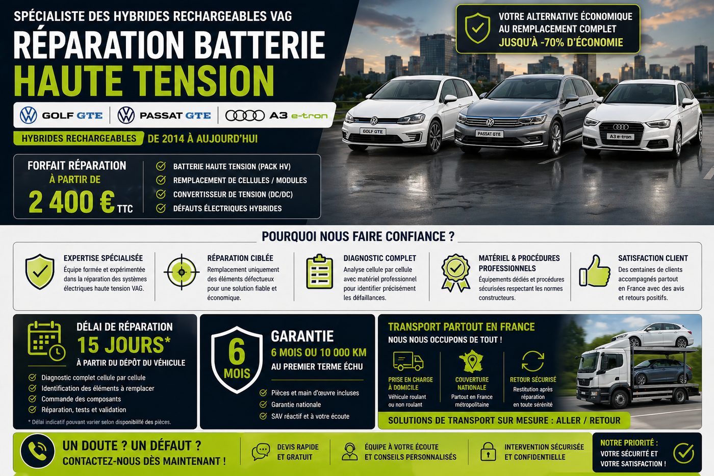Golf GTE, Passat GTE et Audi A3 e-tron
